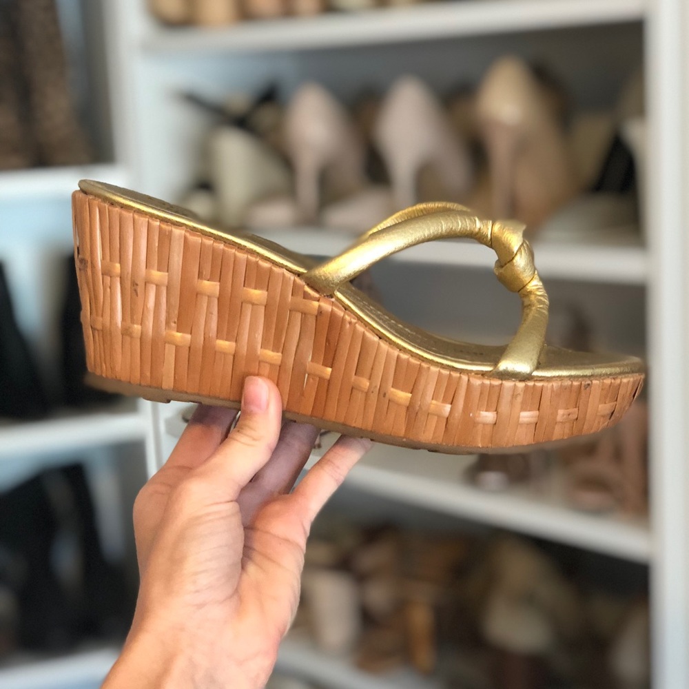 Authentic Kate Spade bamboo wedges size 8